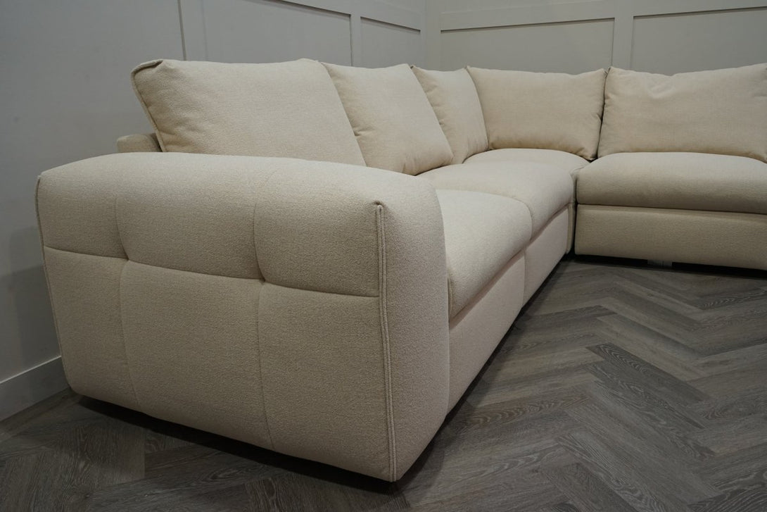 Cassie XL Large Corner Sofa, Smooth Boucle Sand