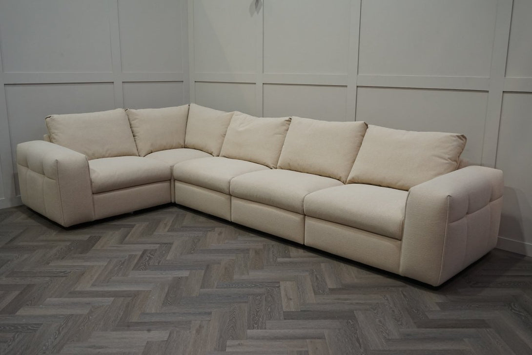 Cassie XL Large Corner Sofa, Smooth Boucle Sand