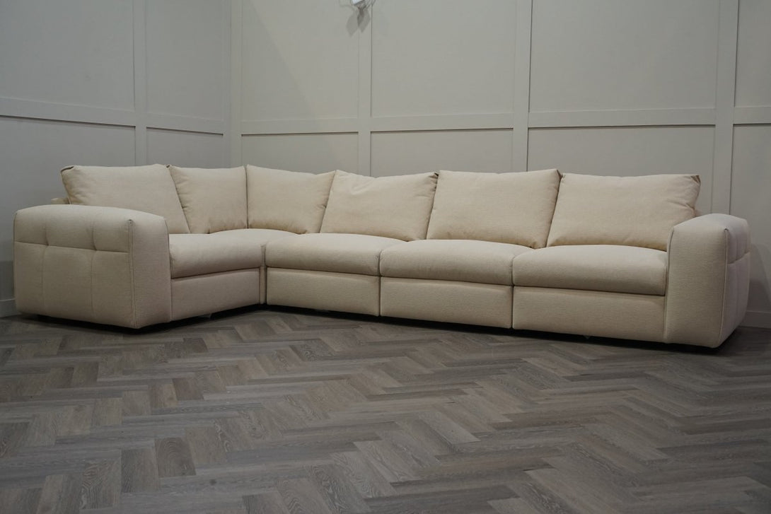 Cassie XL Large Corner Sofa, Smooth Boucle Sand