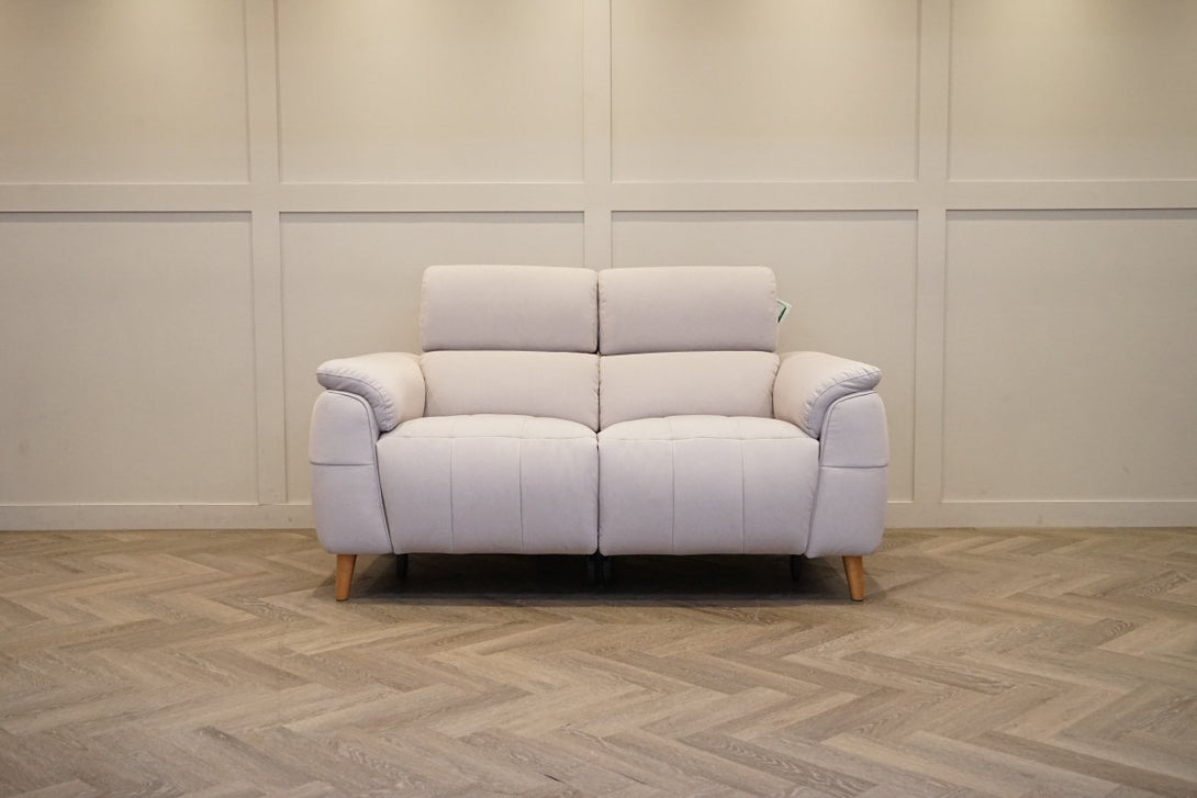 Cassius Small 2 Seater Fabric Sofa, Power Headrests / Power Recliner