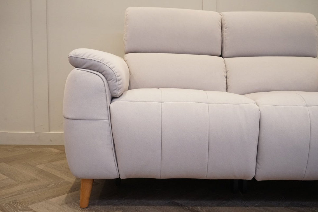 Cassius Small 2 Seater Fabric Sofa, Power Headrests / Power Recliner