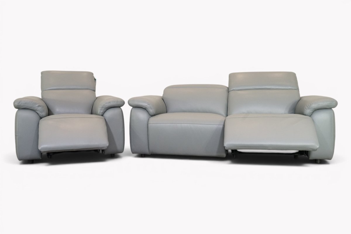 Caterina Power Recliner 3 Seater Sofa & Armchair with Power Headrest, Cloudy Grey
