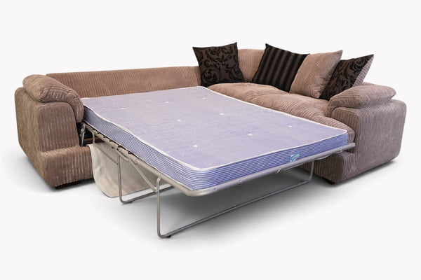 Celina Pillow Back Corner Sofa with Sofa Bed, Steel Cord
