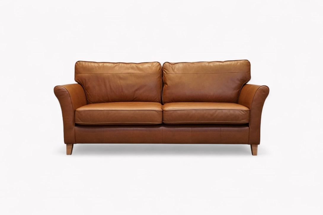 Charlotte II Grand 4 Seater Leather Sofa, Premium Caramel