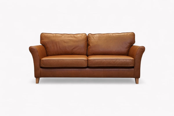 Charlotte II Grand 4 Seater Leather Sofa, Premium Caramel