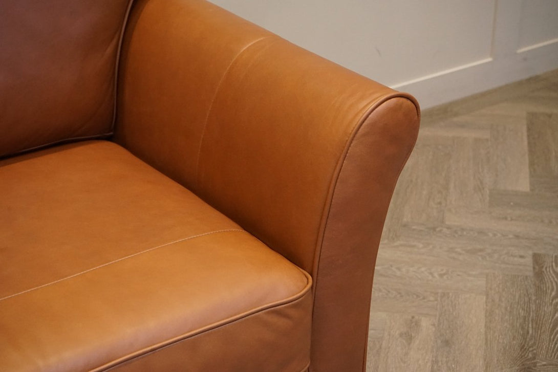 Charlotte II Grand 4 Seater Leather Sofa, Premium Caramel