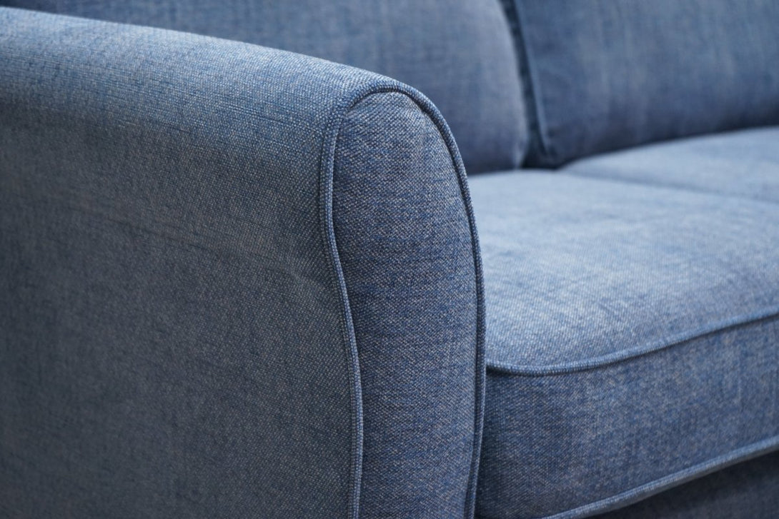 Charlotte II Large 3 Seater Sofa, Chunky Chenille Navy