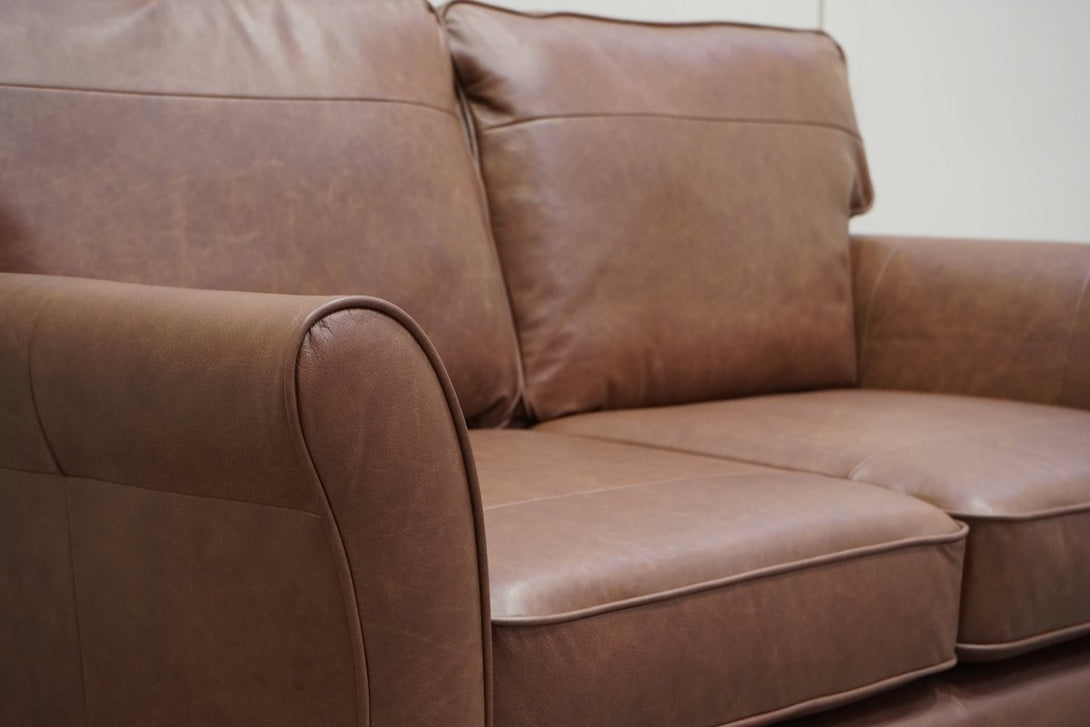 Charlotte II Medium 2 Seater Leather Sofa, Vintage Toffee