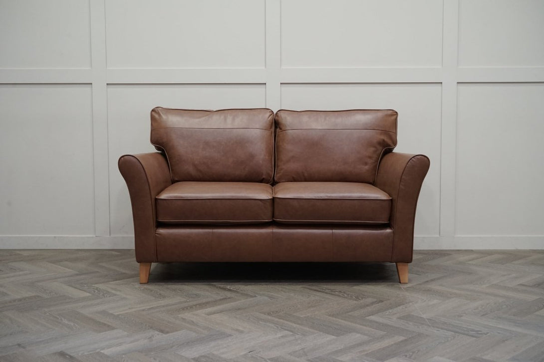 Charlotte II Medium 2 Seater Leather Sofa, Vintage Toffee