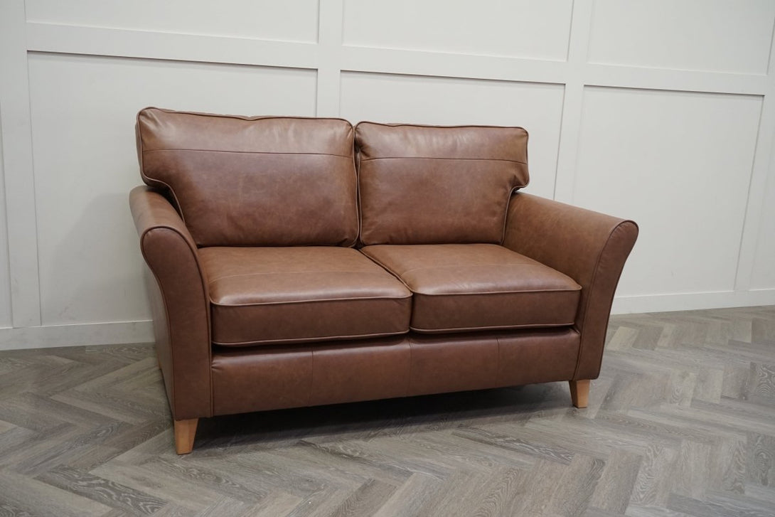 Charlotte II Medium 2 Seater Leather Sofa, Vintage Toffee