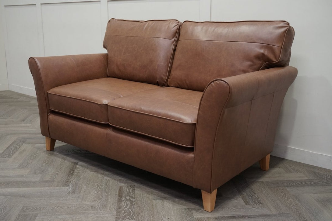 Charlotte II Medium 2 Seater Leather Sofa, Vintage Toffee
