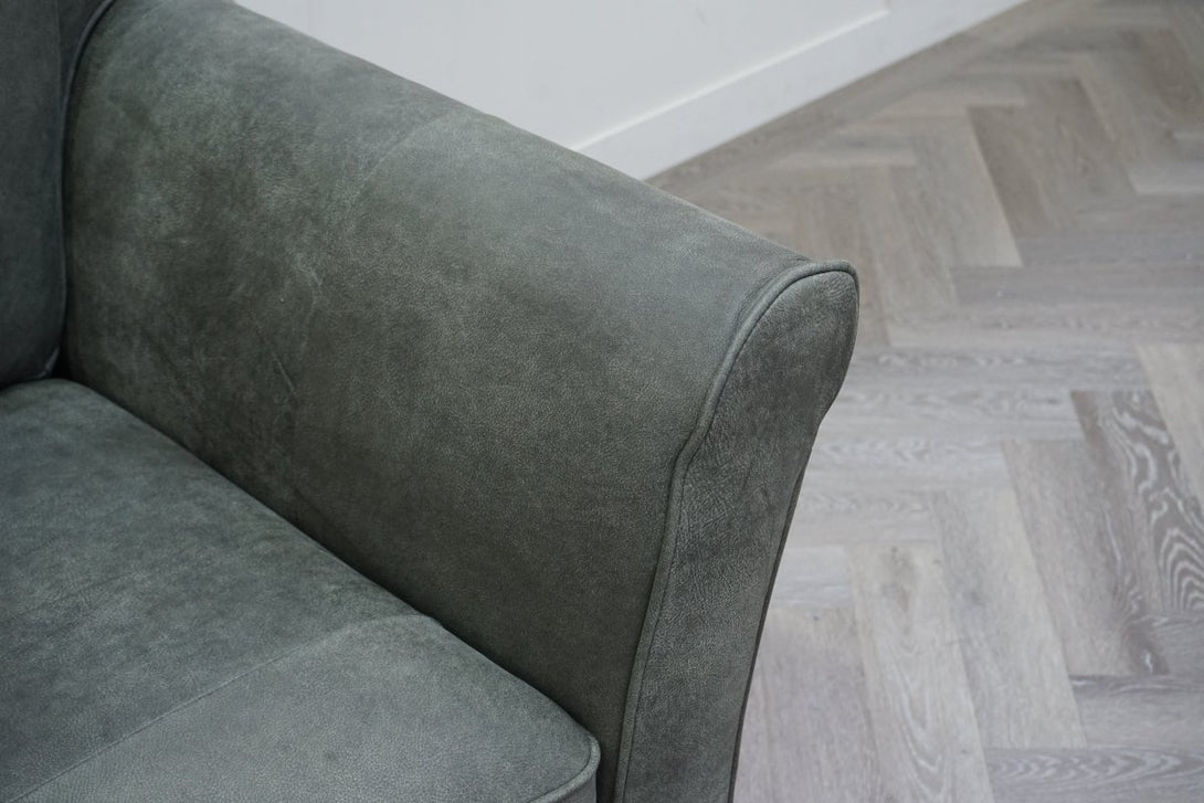 Charlotte II Small 2 Seater Leather Sofa, Demetra Green