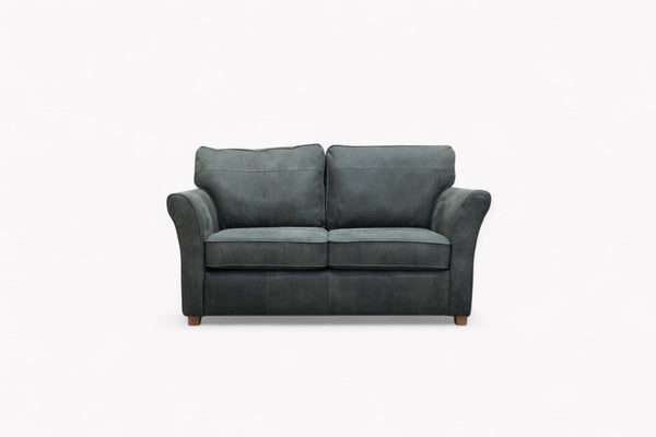Charlotte II Small 2 Seater Leather Sofa, Demetra Green