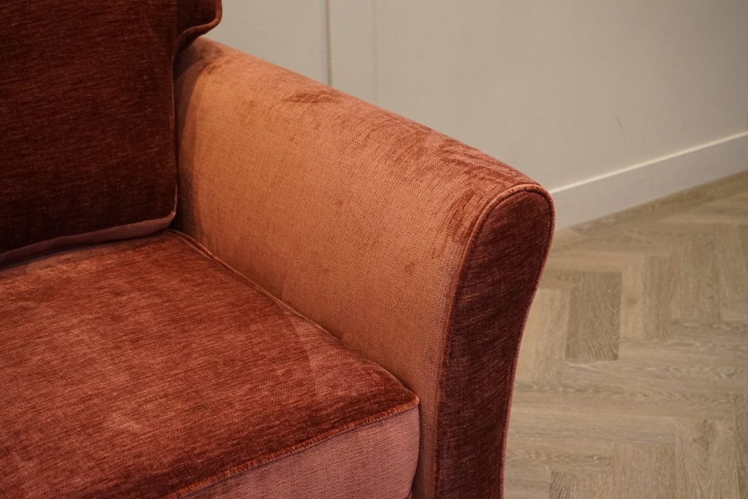 Charlotte II Small 2 Seater Sofa & Armchair, Plush Chenille Auburn