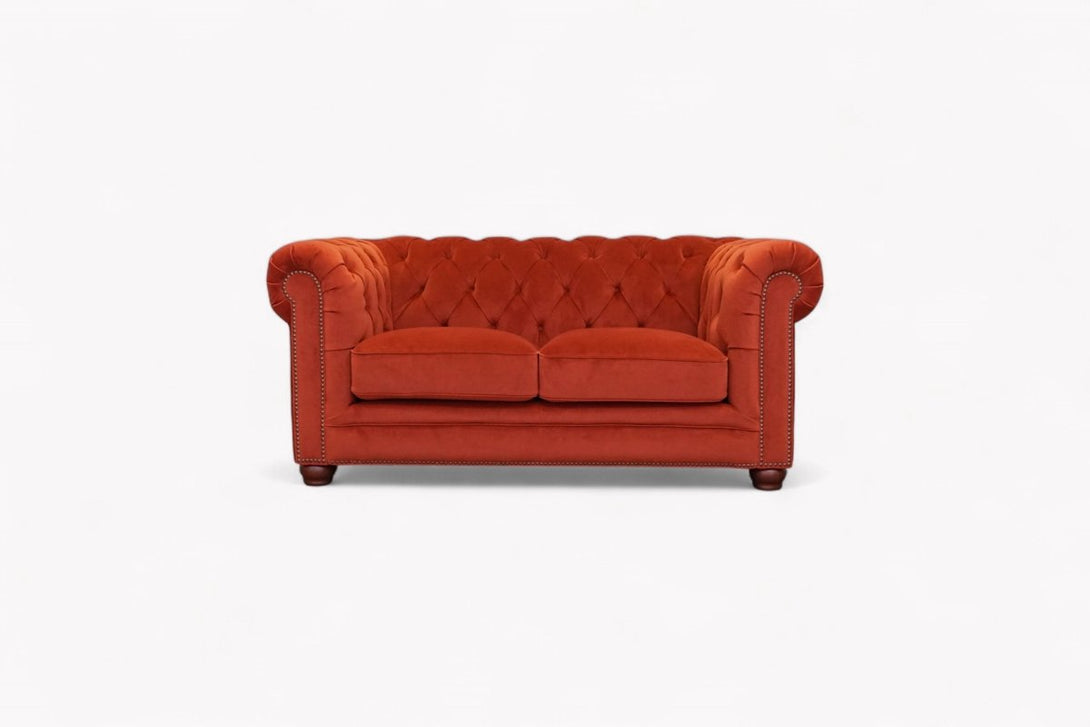 Charterhouse 2 Seater Velvet Sofa, Rust