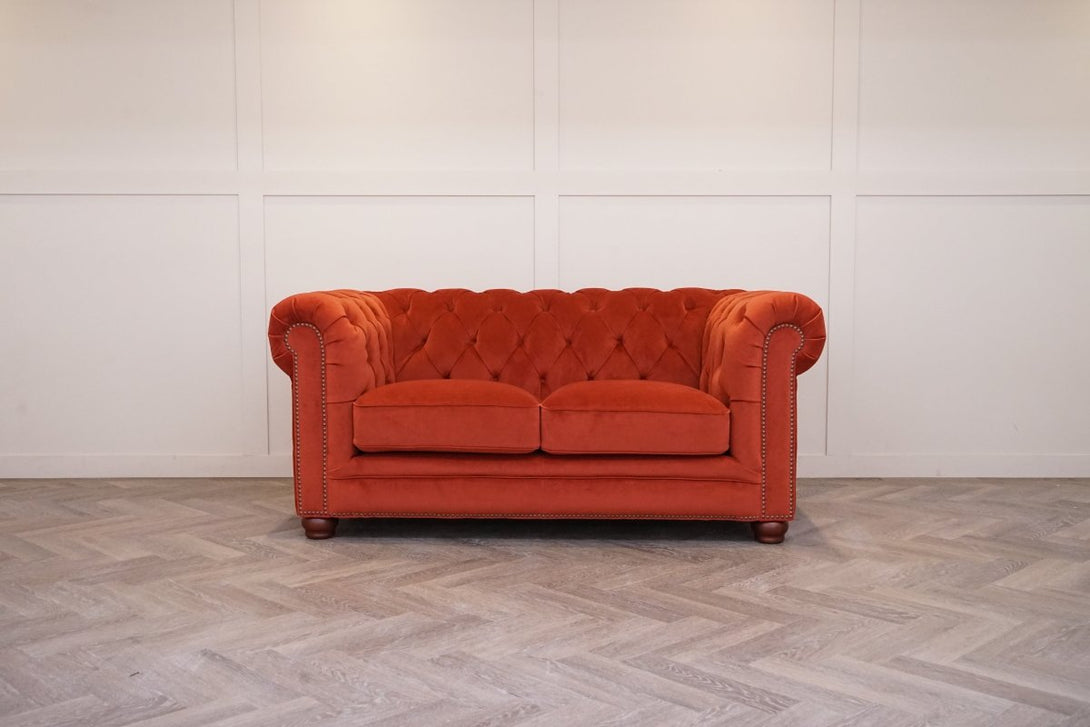 Charterhouse 2 Seater Velvet Sofa, Rust