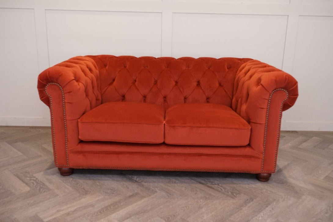 Charterhouse 2 Seater Velvet Sofa, Rust