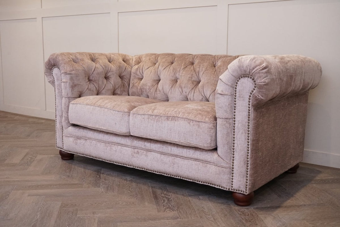 Charterhouse 3.5 Seater Chesterfield Fabric Sofa, Chenille Mink