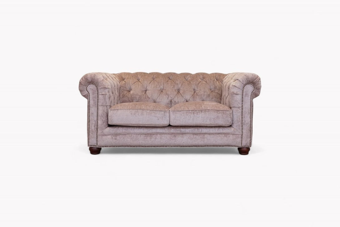 Charterhouse 3.5 Seater Chesterfield Fabric Sofa, Chenille Mink