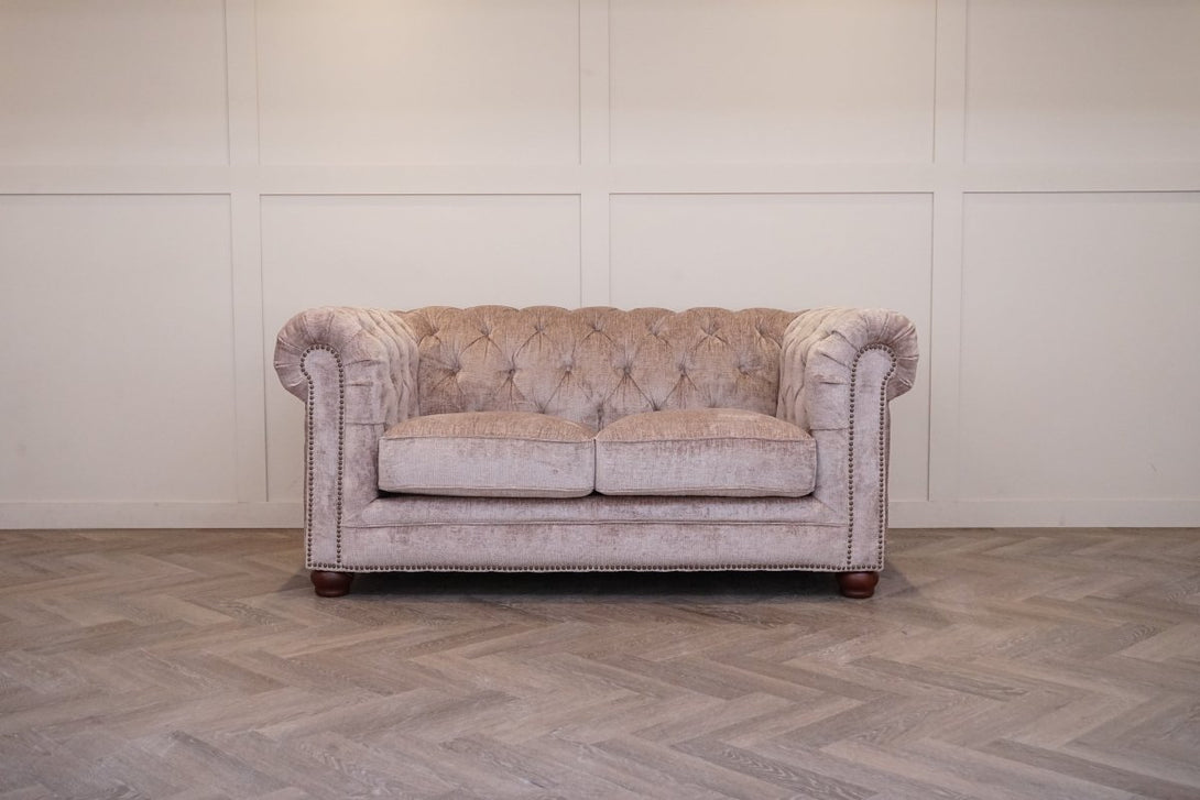 Charterhouse 3.5 Seater Chesterfield Fabric Sofa, Chenille Mink