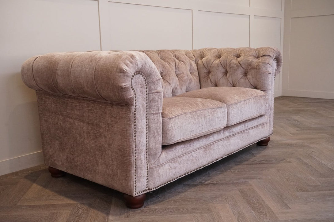 Charterhouse 3.5 Seater Chesterfield Fabric Sofa, Chenille Mink