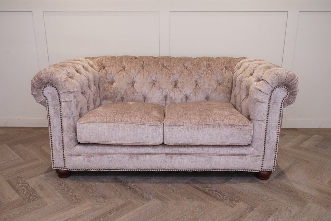 Charterhouse 3.5 Seater Chesterfield Fabric Sofa, Chenille Mink