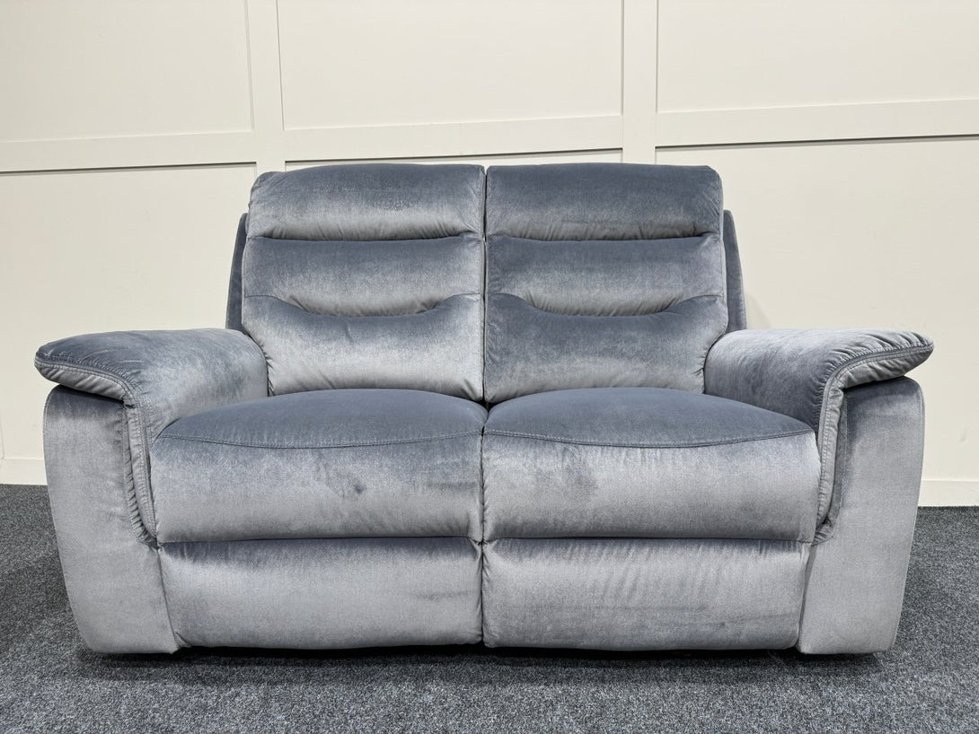 Chicago 3 Seater & 2 Seater Fabric Power Recliner Sofas, Silver