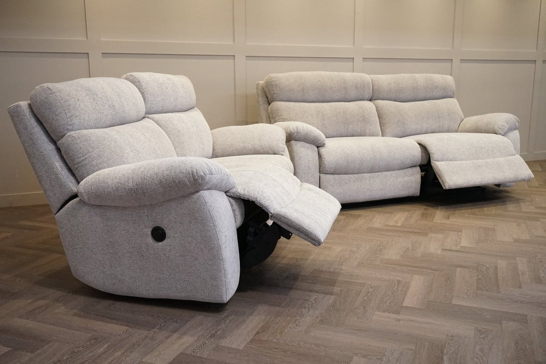 Cloud 3 + 2 Seater Sofa Set, Chenille Silver