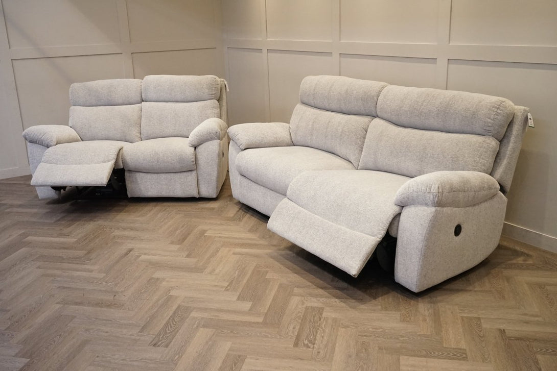 Cloud 3 + 2 Seater Sofa Set, Chenille Silver