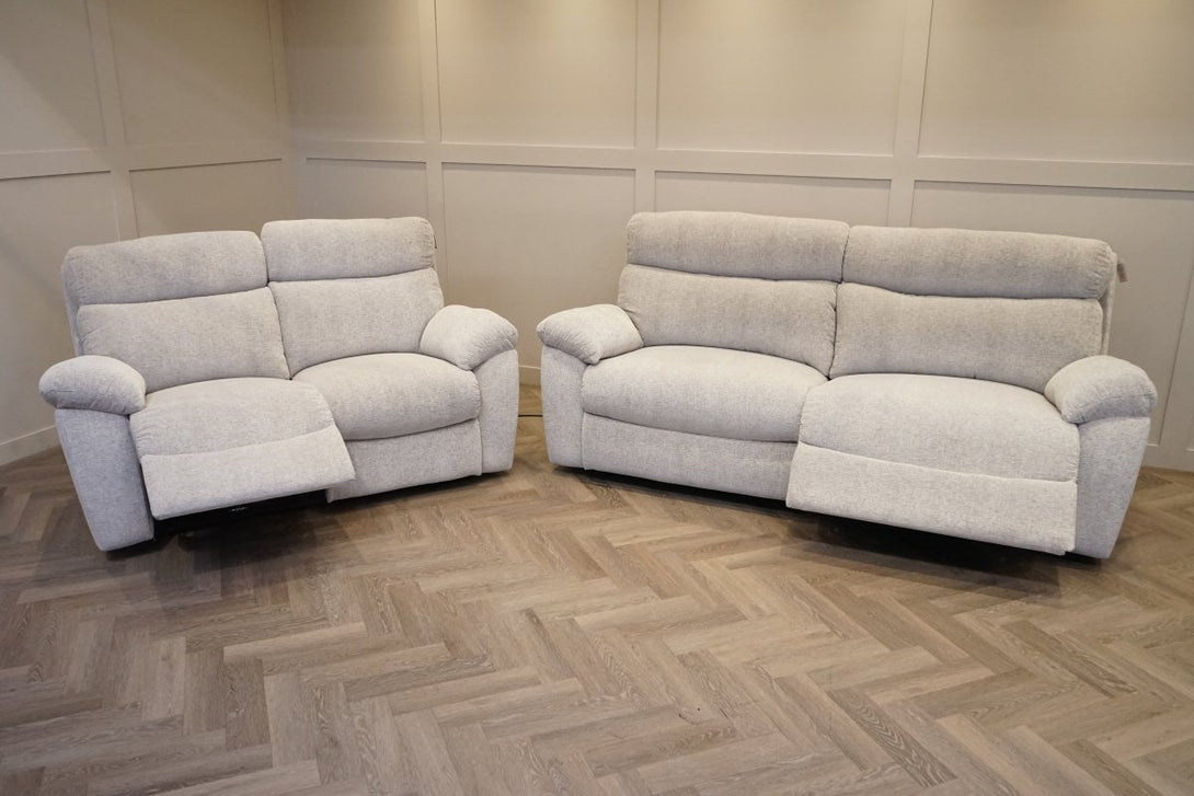 Cloud 3 + 2 Seater Sofa Set, Chenille Silver