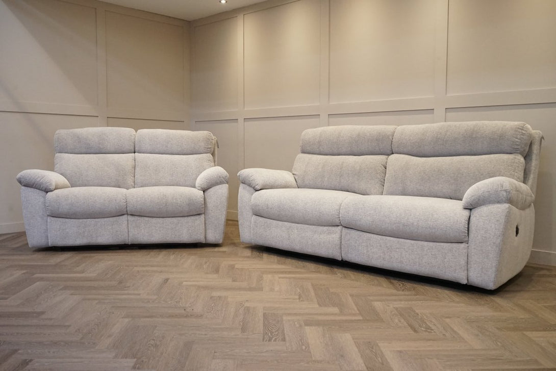 Cloud 3 + 2 Seater Sofa Set, Chenille Silver
