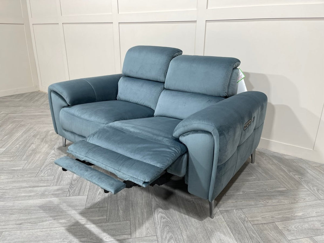 Colorado 2 Seater Power Reclining Sofa / Power Headrests, Velvet Ocean Blue