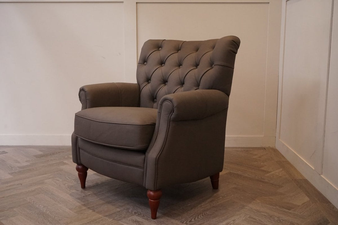 Columbus Accent Armchair, Liimestone Leather