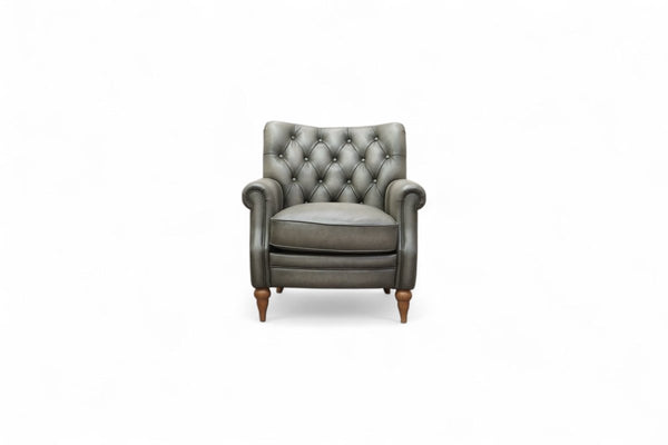 Columbus Accent Leather Armchair, Grey