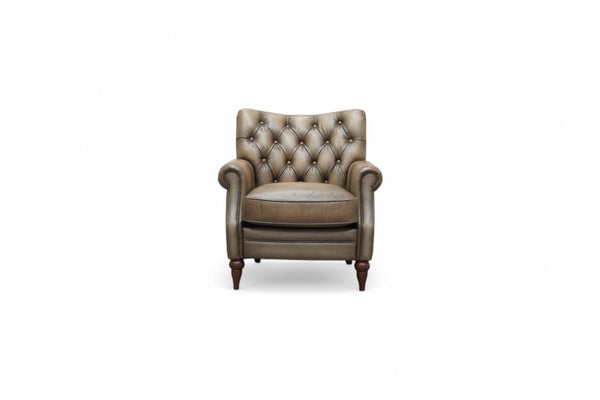 Columbus Accent Leather Armchair, Mushroom