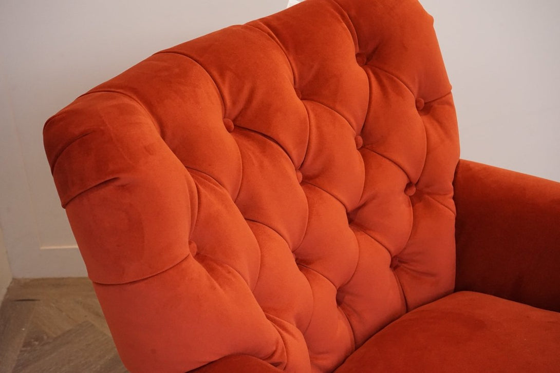 Columbus Accent Velvet Armchair, Rust
