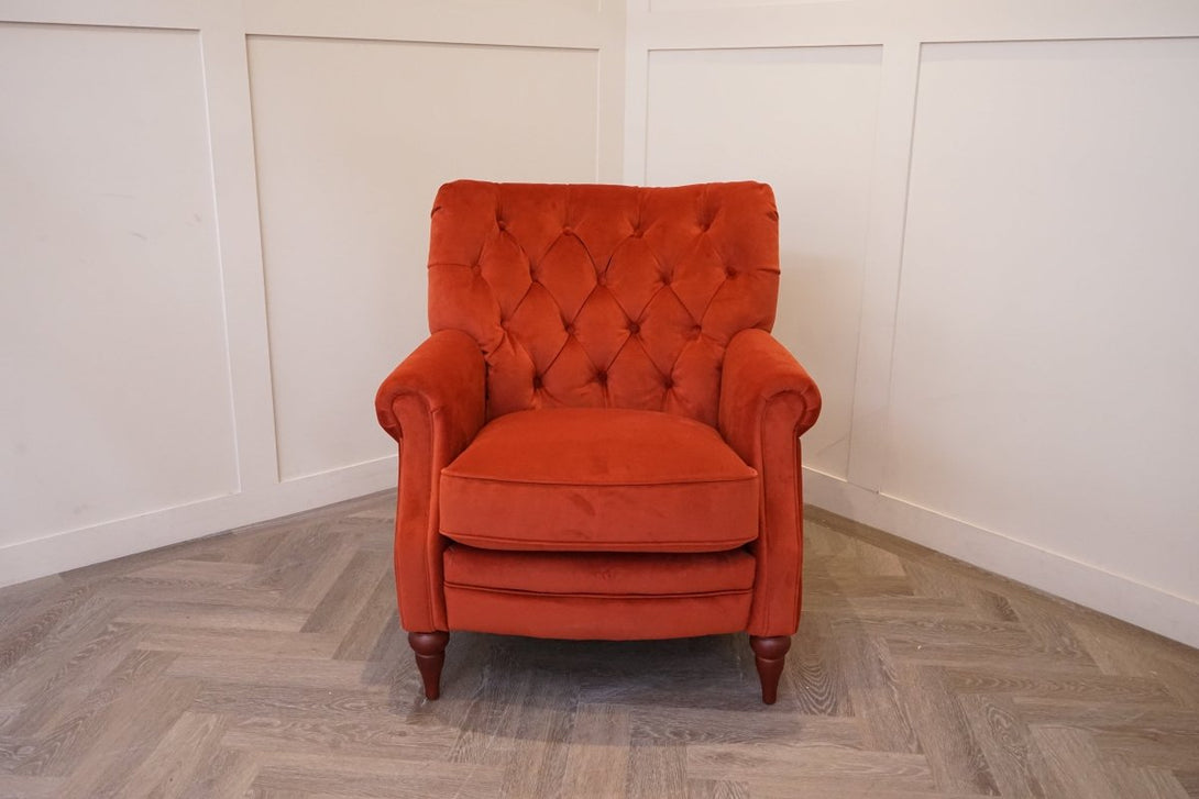 Columbus Accent Velvet Armchair, Rust