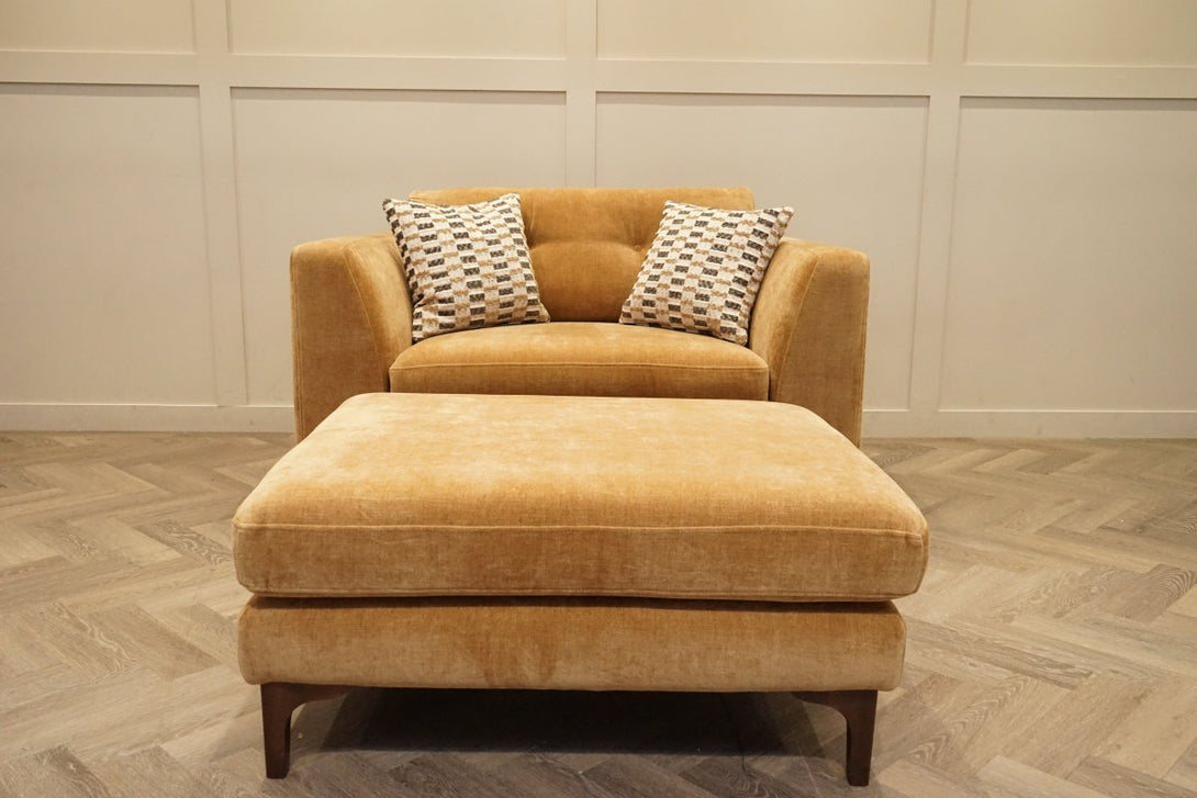 Conza Loveseat Sofa & Footstool, Dusk Rust