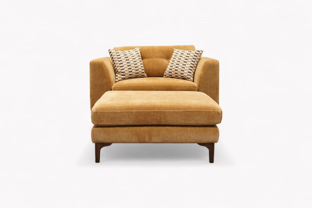 Conza Loveseat Sofa & Footstool, Dusk Rust