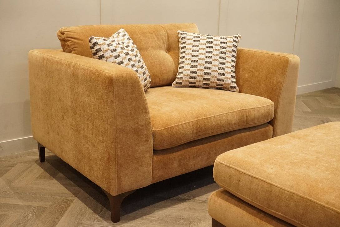 Conza Loveseat Sofa & Footstool, Dusk Rust