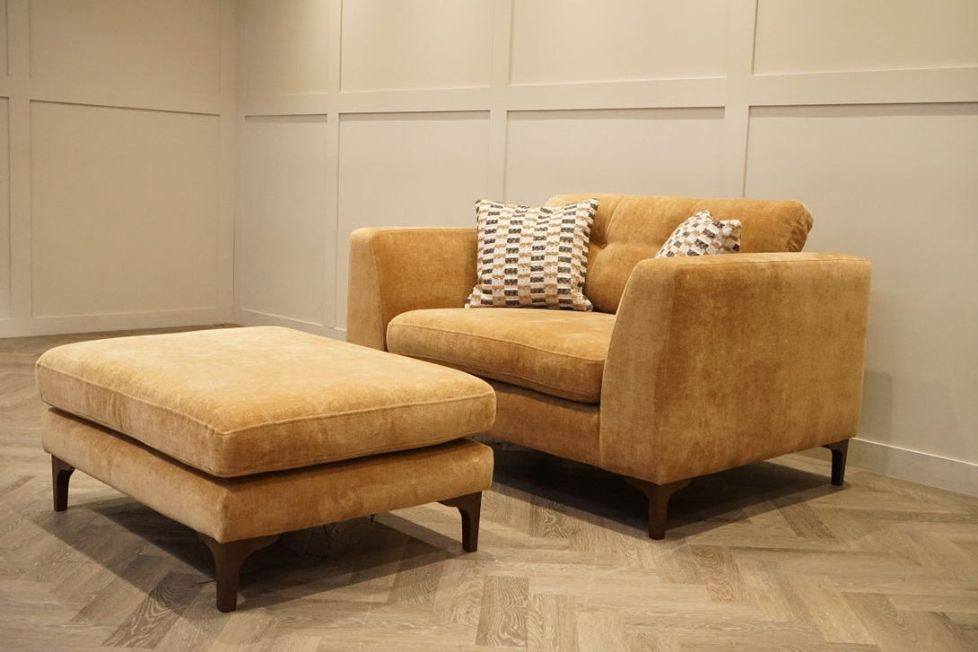 Conza Loveseat Sofa & Footstool, Dusk Rust