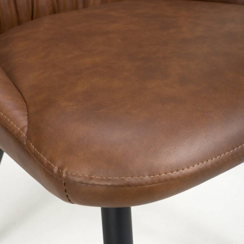 Corinth Leather Effect Tan Dining Chair (Set of 2)