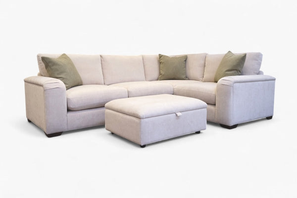 Cottage Large RHF Corner Sofa & FREE Footstool, Dusky Natural