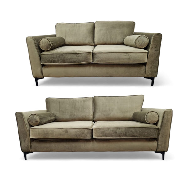 Cricket 3 Seater & 2 Seater Sofas, Khaki Velvet