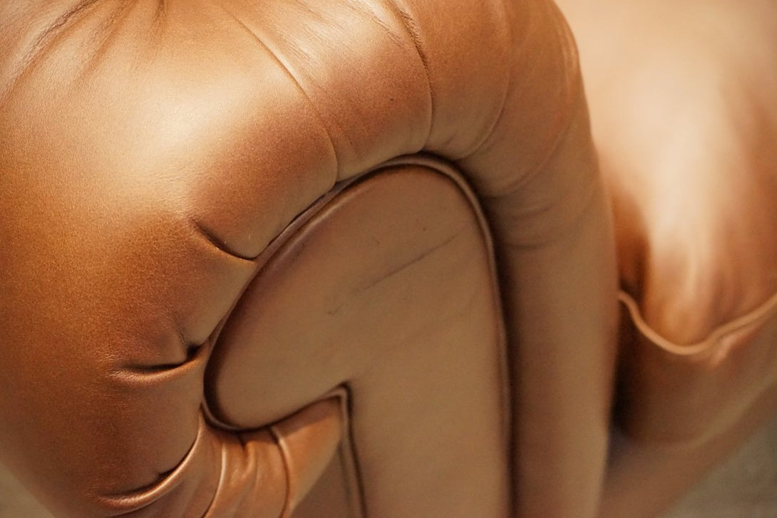 Cromwell Chesterfield Large 3 Seater Leather Sofa, Premium Cocoa