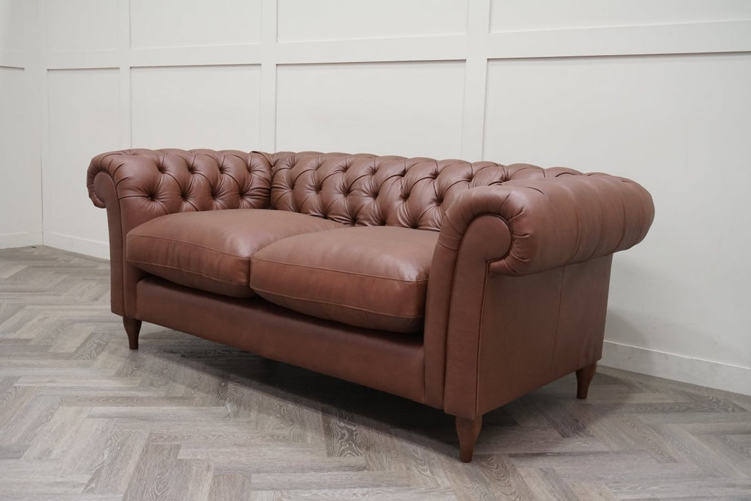 Cromwell Large 3 Seater Leather Sofa, Premium Cocoa