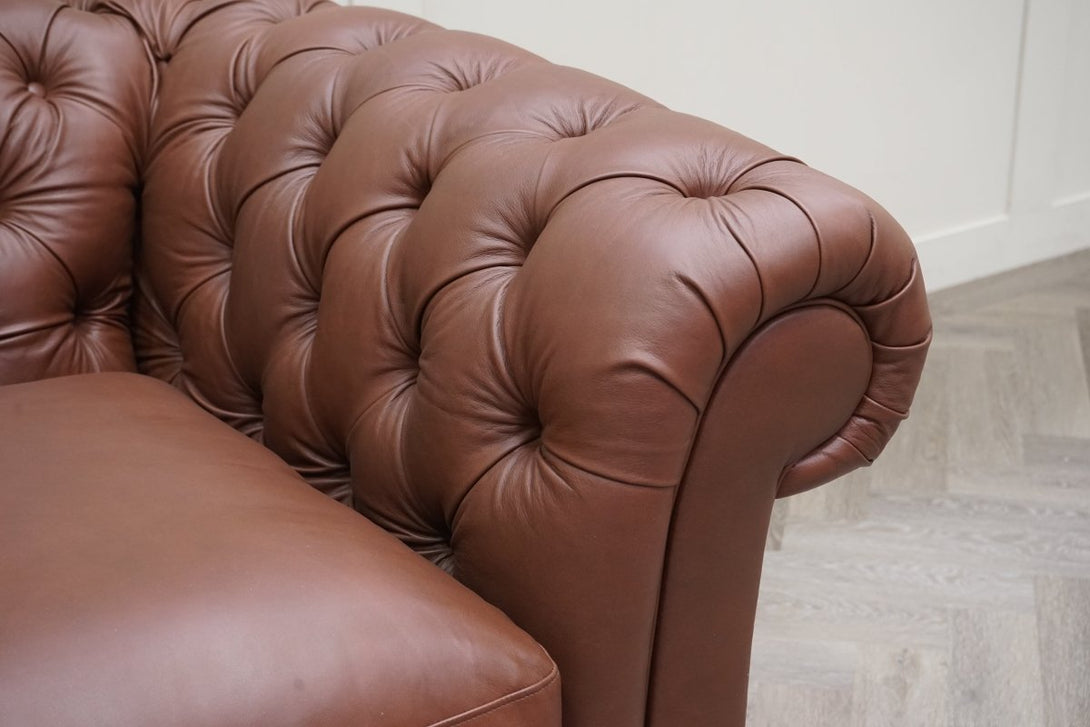 Cromwell Large 3 Seater Leather Sofa, Premium Cocoa