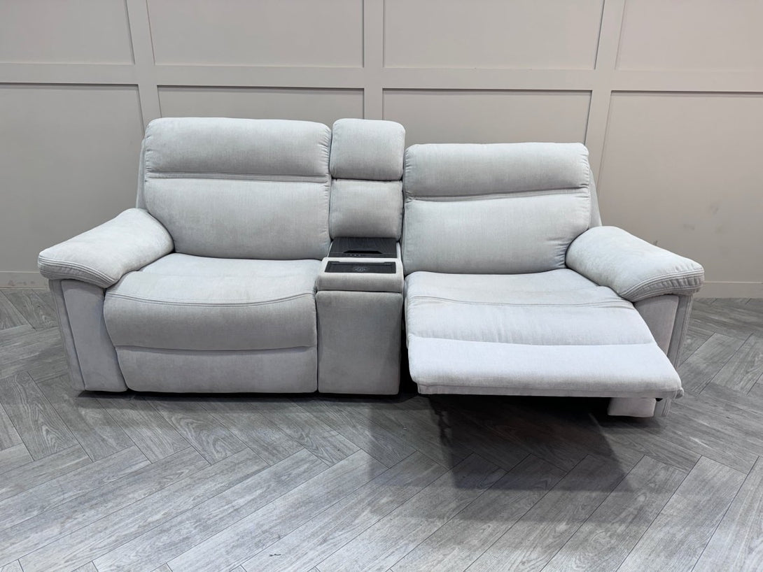 Dallas 3 Seater Power Recliner Sofa, Pale Grey