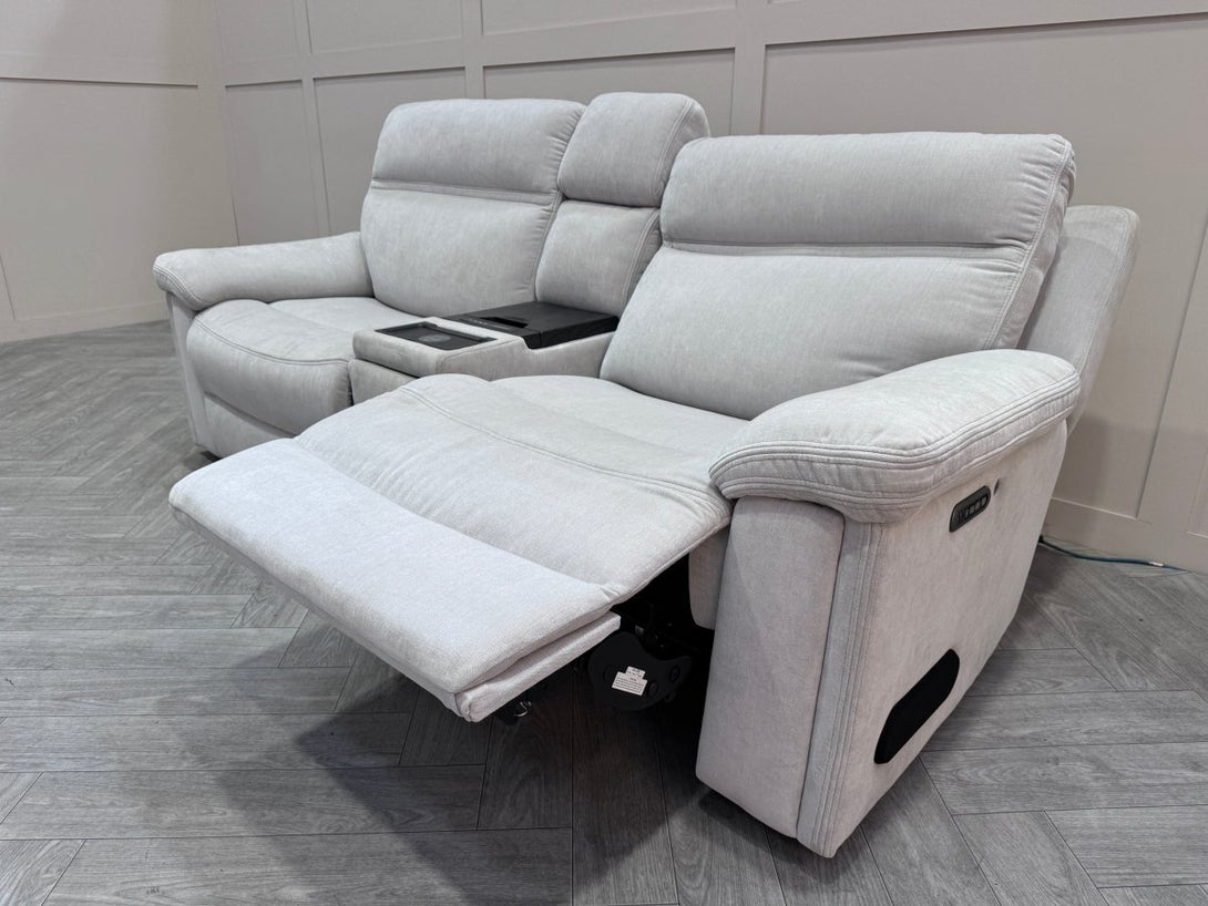 Dallas 3 Seater Power Recliner Sofa, Pale Grey