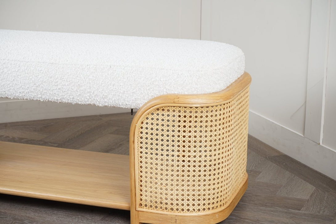 Dime Bench, Cream Boucle